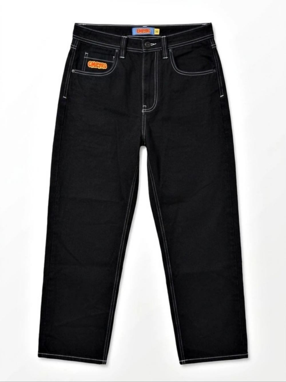 328 Empyre Black Contrast Stitch Loose Fit Baggy Skate Jeans Size 30